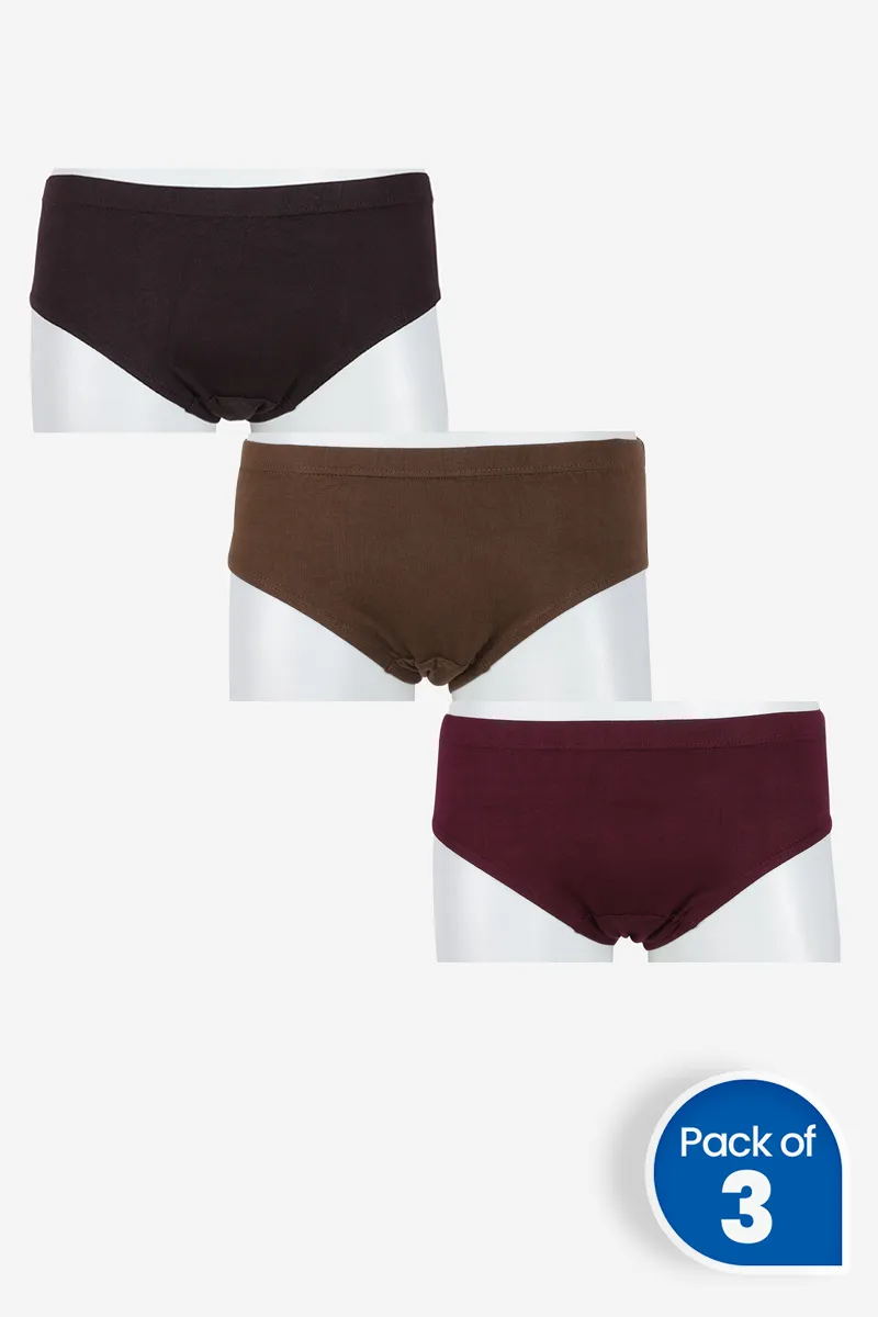 Cotton Solid Hipster Panty for Women - Pack of 3 