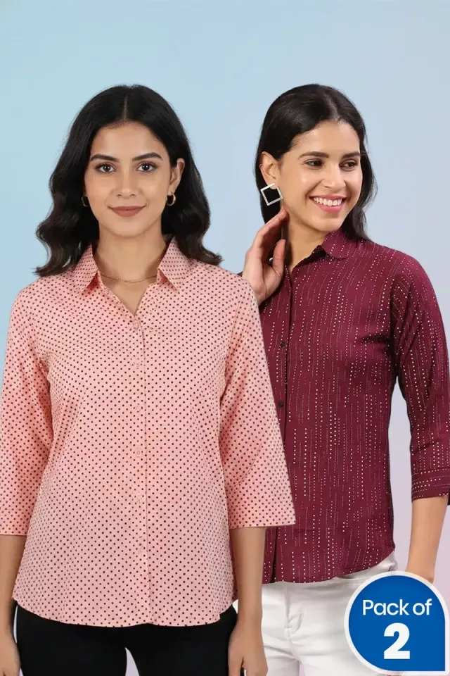 Printed Shirt for Women - Pack of 2