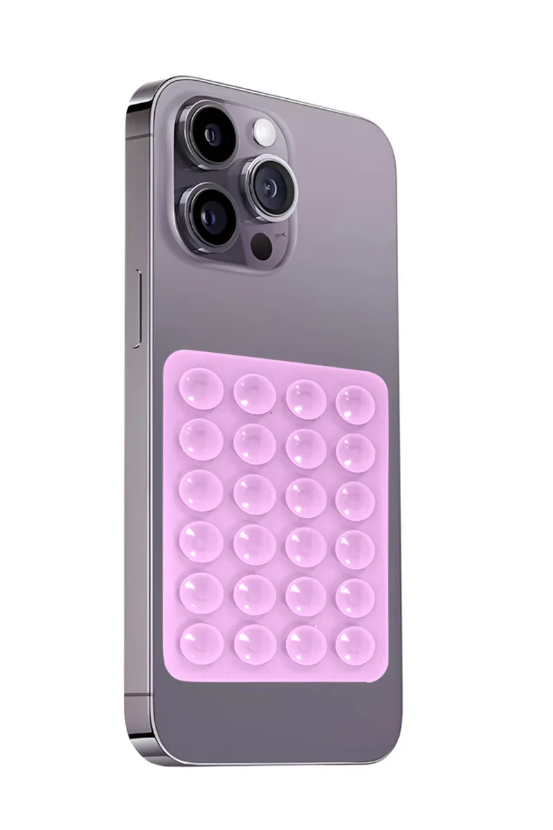 Silicone Suction Phone Case/Holder for iPhone and Android (Baby Pink)