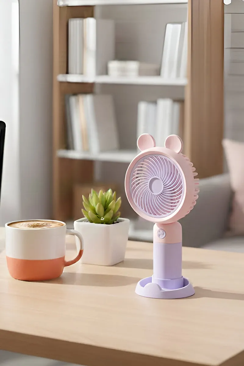 Rechargeable Portable Mini Turbo Handheld Fan (Pink)