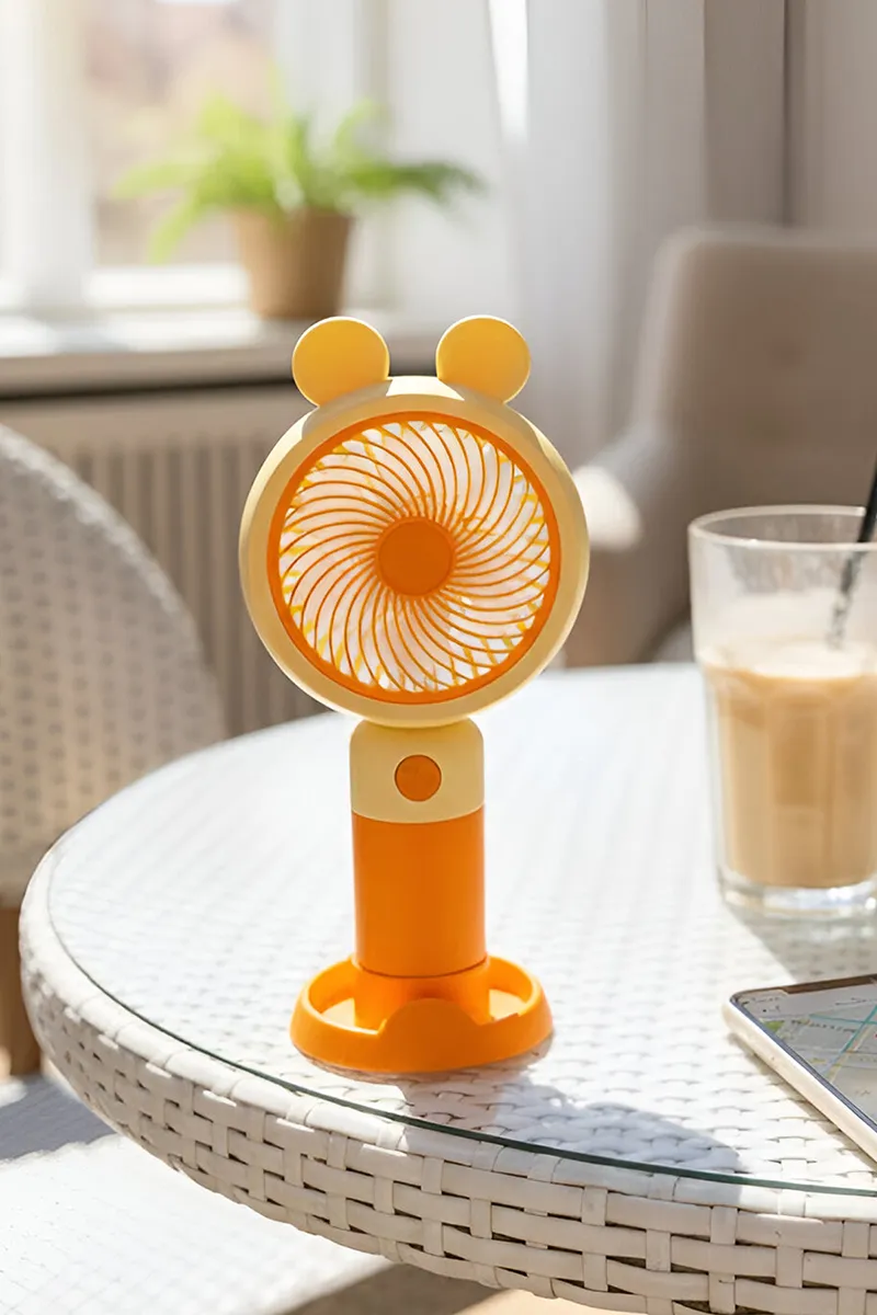 Rechargeable Portable Mini Turbo Handheld Fan (Yellow)