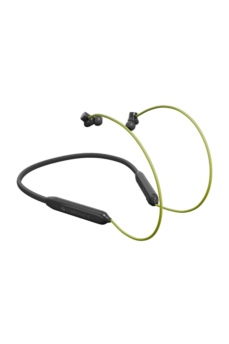 Zebronics Escape 80 Wireless Bluetooth In Ear Neckband with ENC, Gaming Mode, Voice Asst (Green) EL000034NKBANDGRE