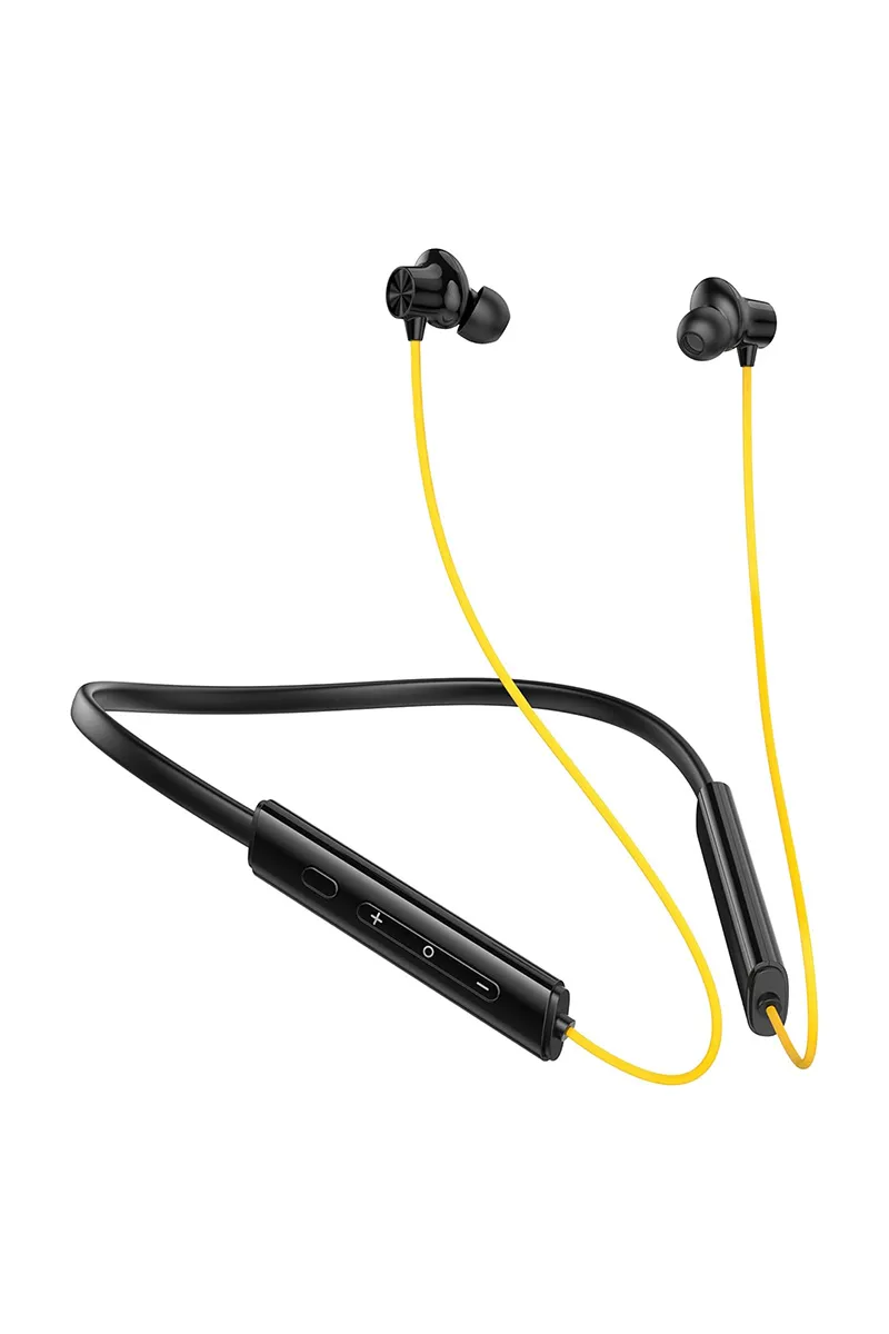 Kratos N6 Wireless Bluetooth In Ear Neckband with 55 Hrs Playtime, Stereo Sound, HD Calls, Magnetic Earbuds (Yellow)