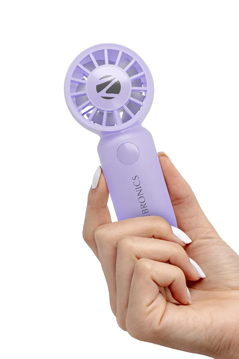 Zebronics Heat Buster 200 Portable Mini Hand Fan with Upto 3 Hrs Backup, 3 Speed Modes (Purple)
