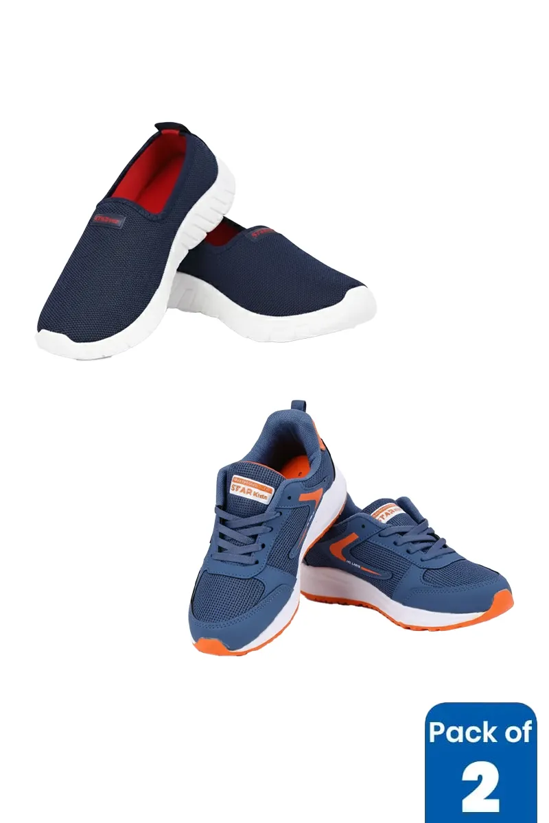 Boy's Sports & Casual Shoes Combo - Pack of 2