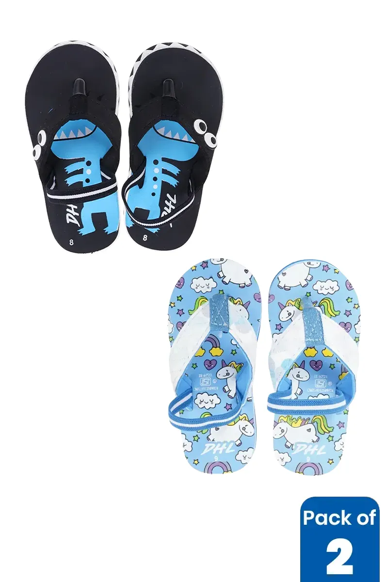Kid's Casual Flip Flops Combo - Pack of 2