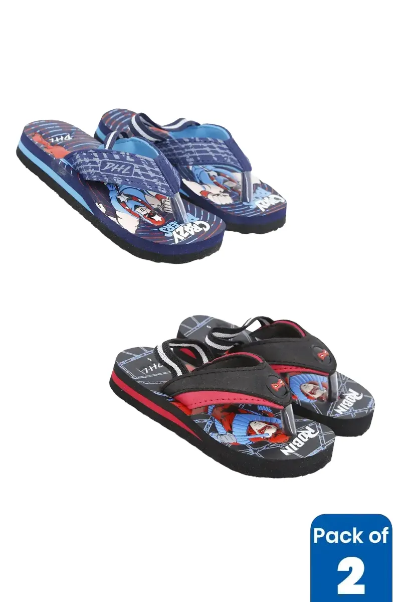 Infant Kids Slingback Flip Flops Combo - Pack of 2