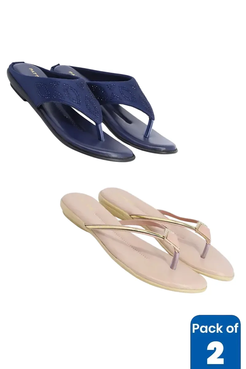 Stylish Thong Slippers Combo for Women - Pack of 2
