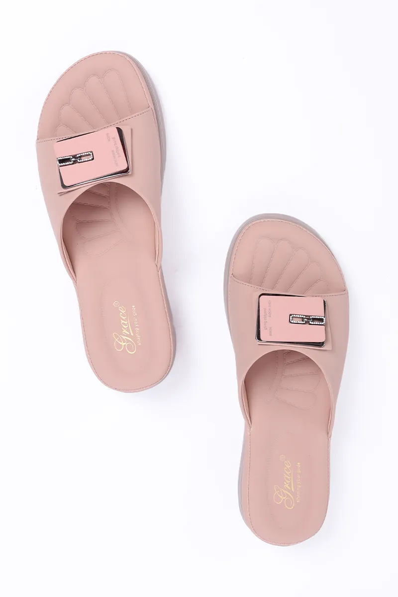 Slip-On Wedge Slippers for Women FWS000001PNK37