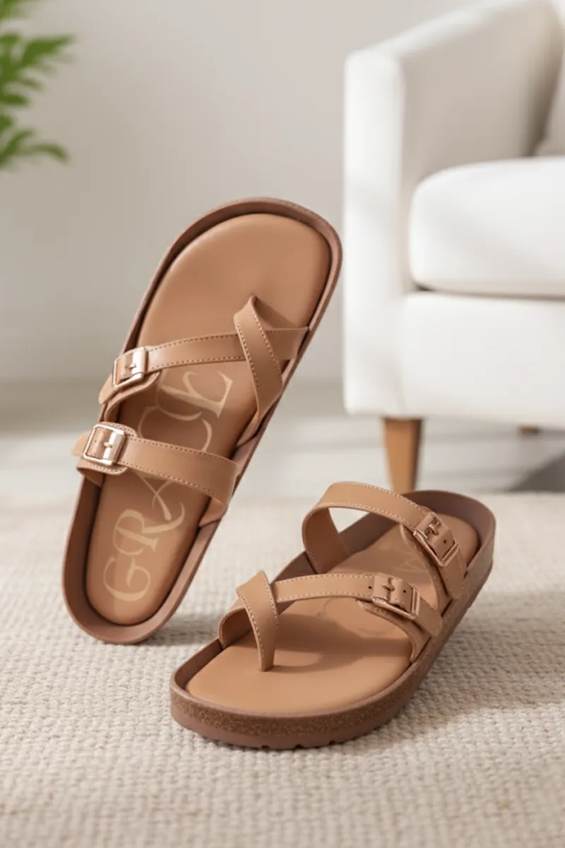 Comfort Sandals with Adjustable Straps for Women FWS000004TAN38