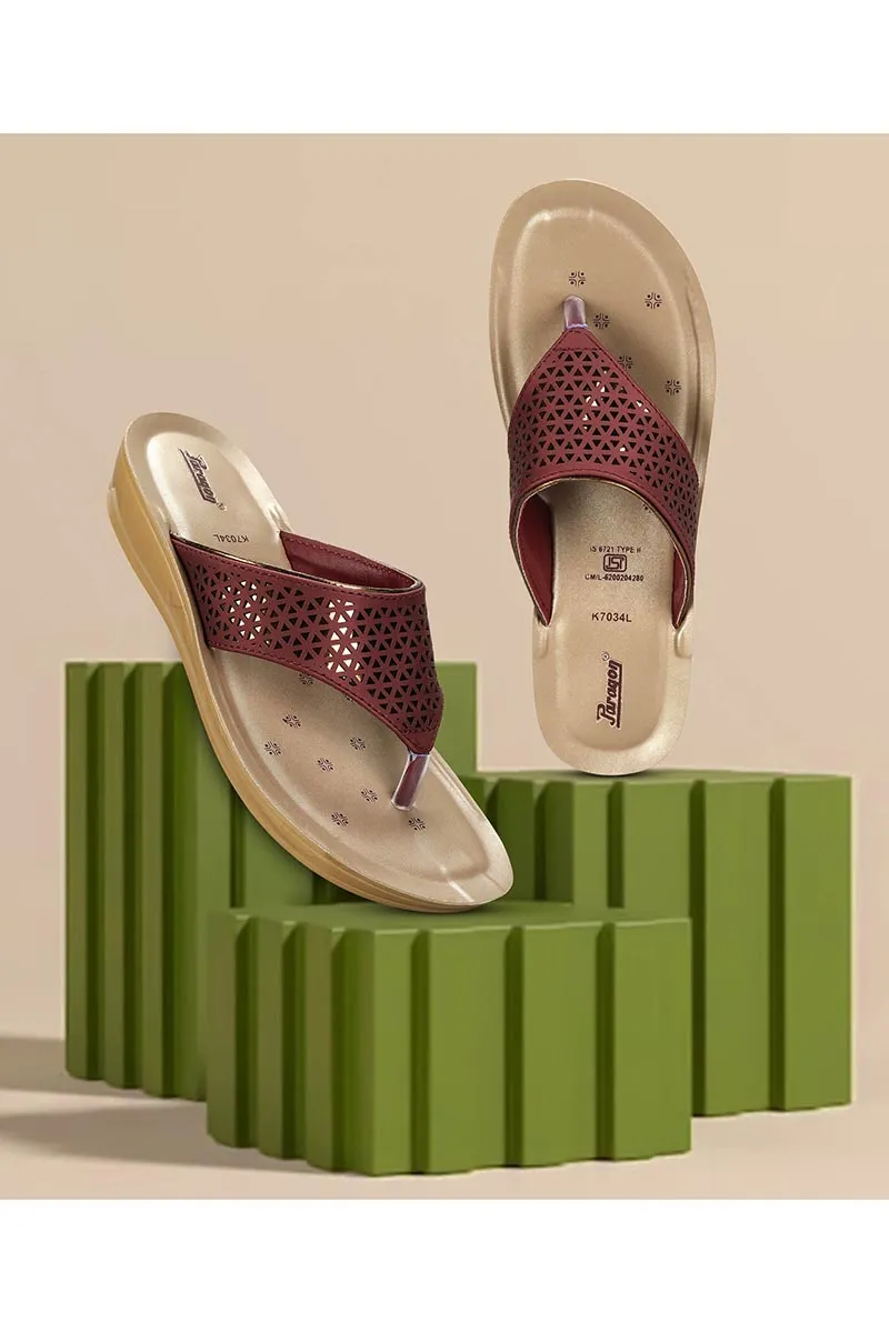 PUK7034L Women's Slip On Maroon Sandals FWS000017MAR8