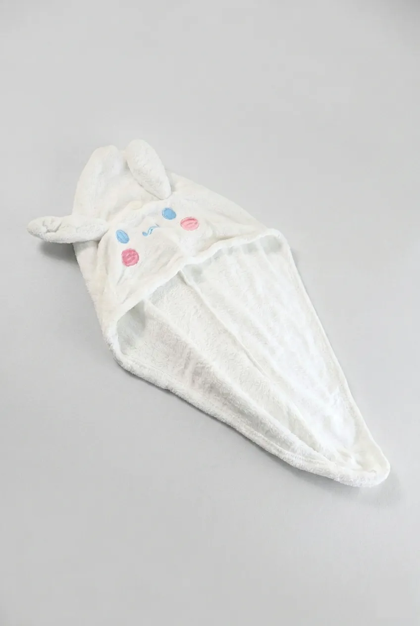 Microfiber Hair Towel Wrap with Button Closure, White - 1pc