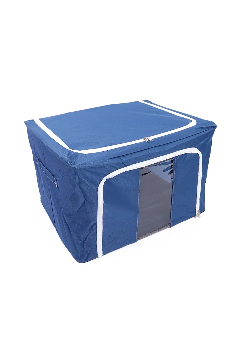 Foldable Steel Frame Clothes Organizer Bag, Blue - 32x50 Cm