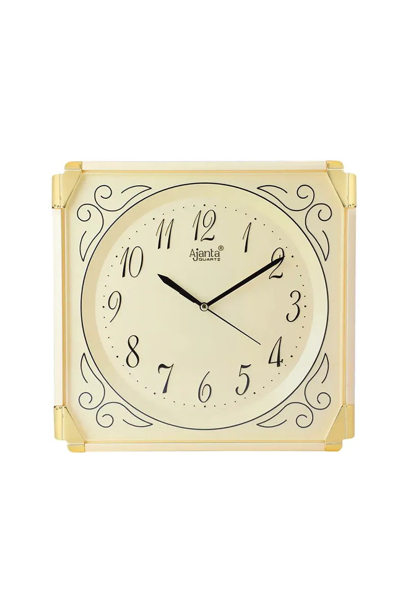 Ajanta Plastic Simple Wall Clock - 387, Ivory - 26 Cm