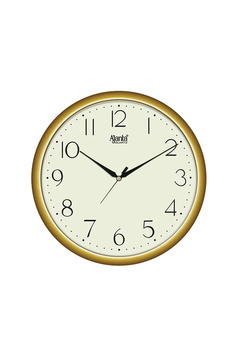 Ajanta Plastic Simple Wall Clock - 497, Ivory - 28 Cm