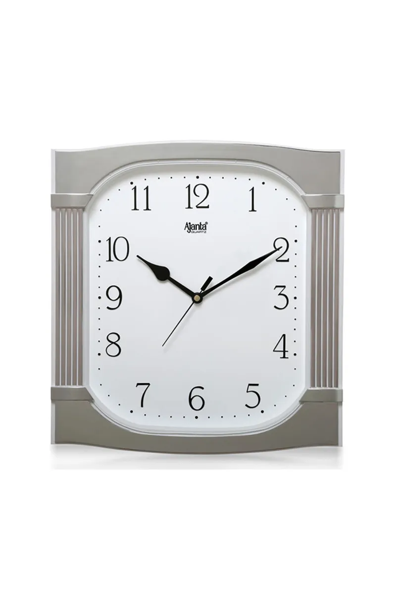 Ajanta Plastic Fancy Wall Clock - 321, White - 28x30 Cm