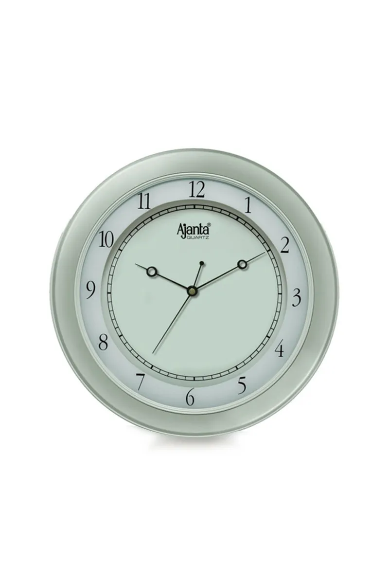 Ajanta Plastic Fancy Wall Clock - 597, White - 28 Cm
