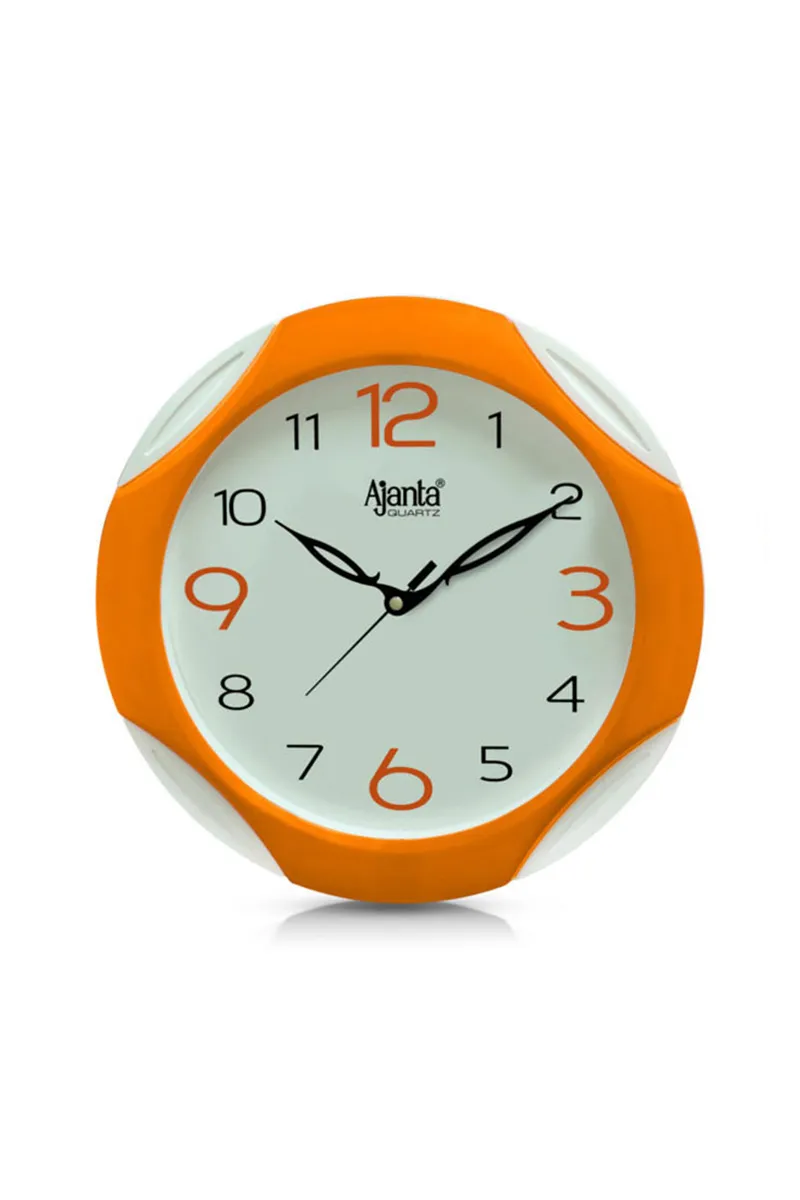 Ajanta Plastic Simple Wall Clock - 2117, Orange - 27 Cm