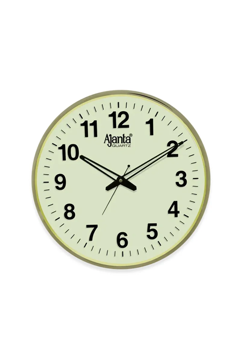 Ajanta Plastic Office Sweep Wall Clock - 397, Ivory - 31 Cm