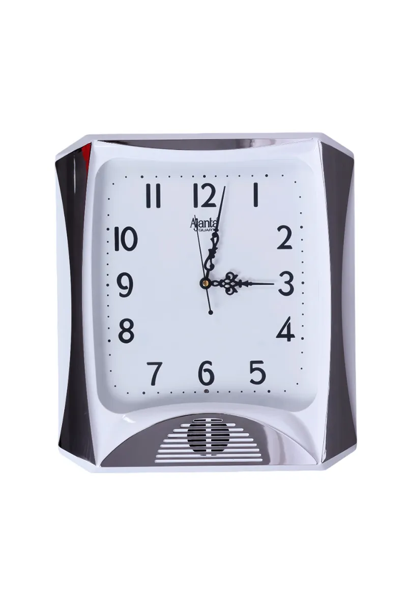 Ajanta Plastic Plain Musical Wall Clock - 857, White - 31x35 Cm