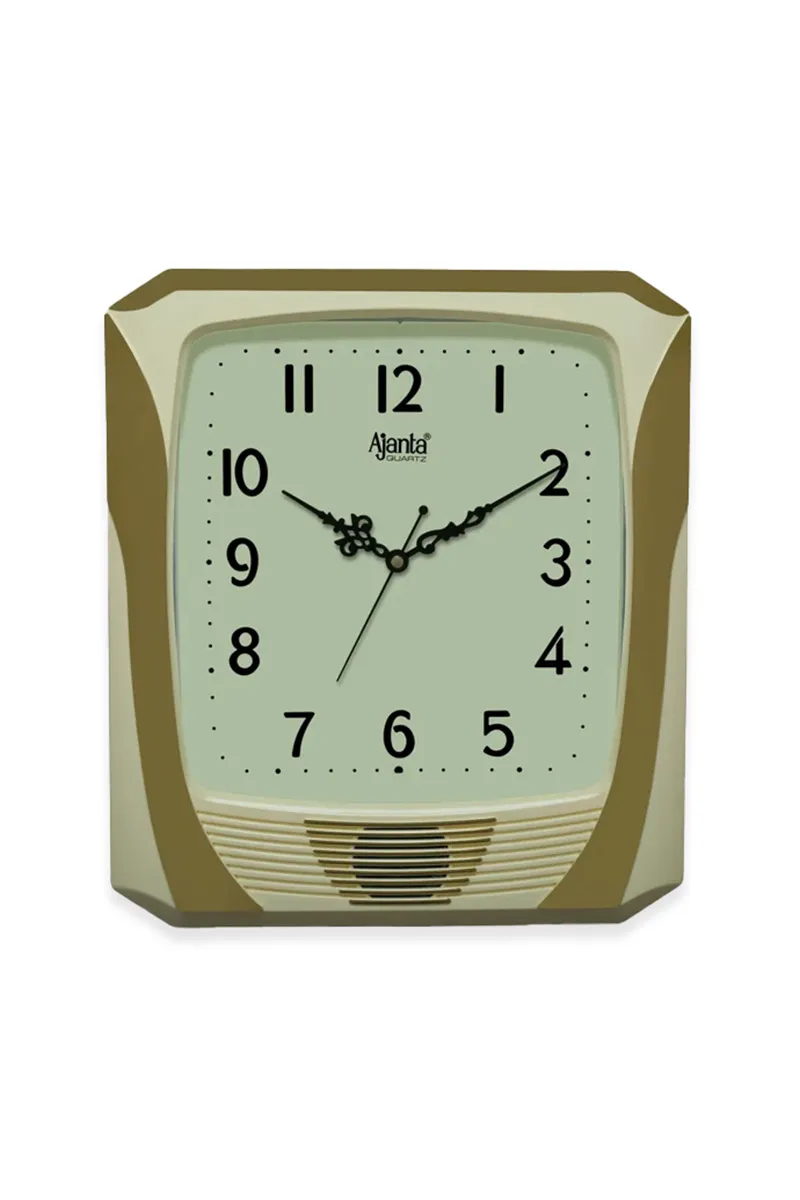 Ajanta Plastic Plain Musical Wall Clock - 847, Ivory - 31x35 Cm