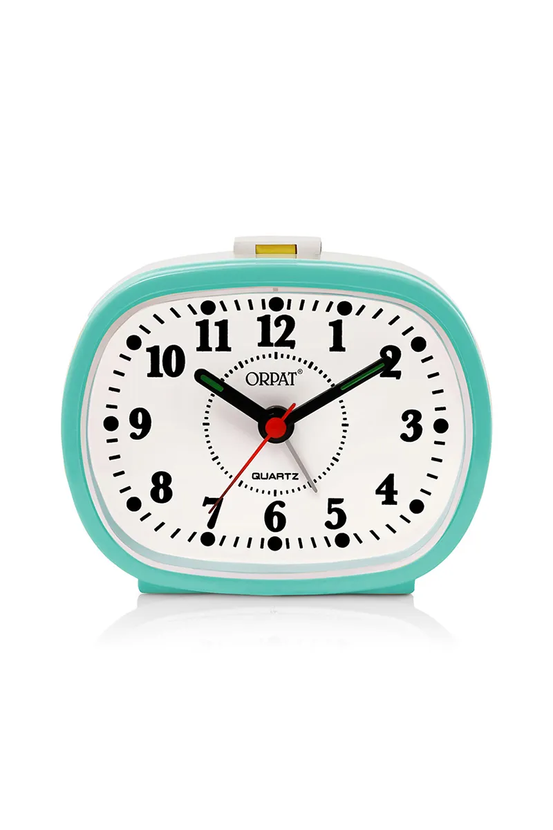 Orpat Plastic Time Piece Snooze Buzzer Alarm Clock - 607, Green - 8x6 Cm