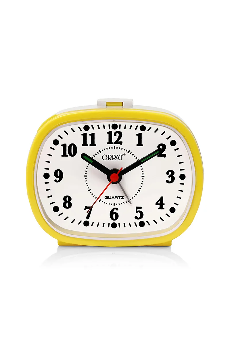 Orpat Plastic Time Piece Snooze Buzzer Alarm Clock - 607, Yellow - 8x6 Cm HK000185CLOCKYEL