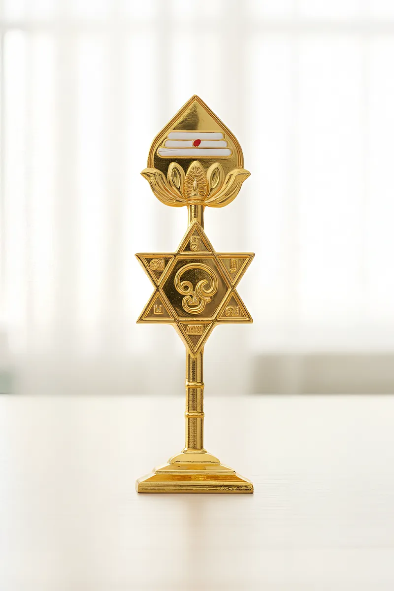 Lord Murugan Star Vel Metal Idol, Gold - 2x10 Cm