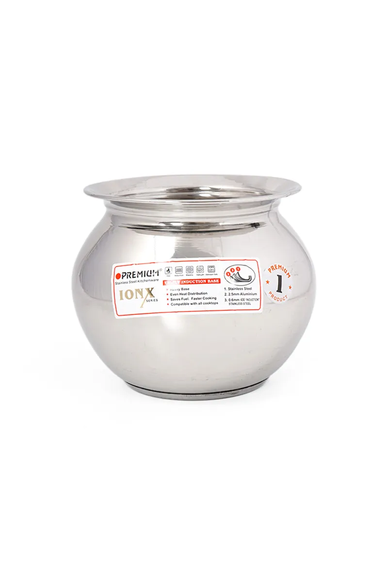 Premium Stainless Steel Inox Gundu Pongal Pot - 2100 ML