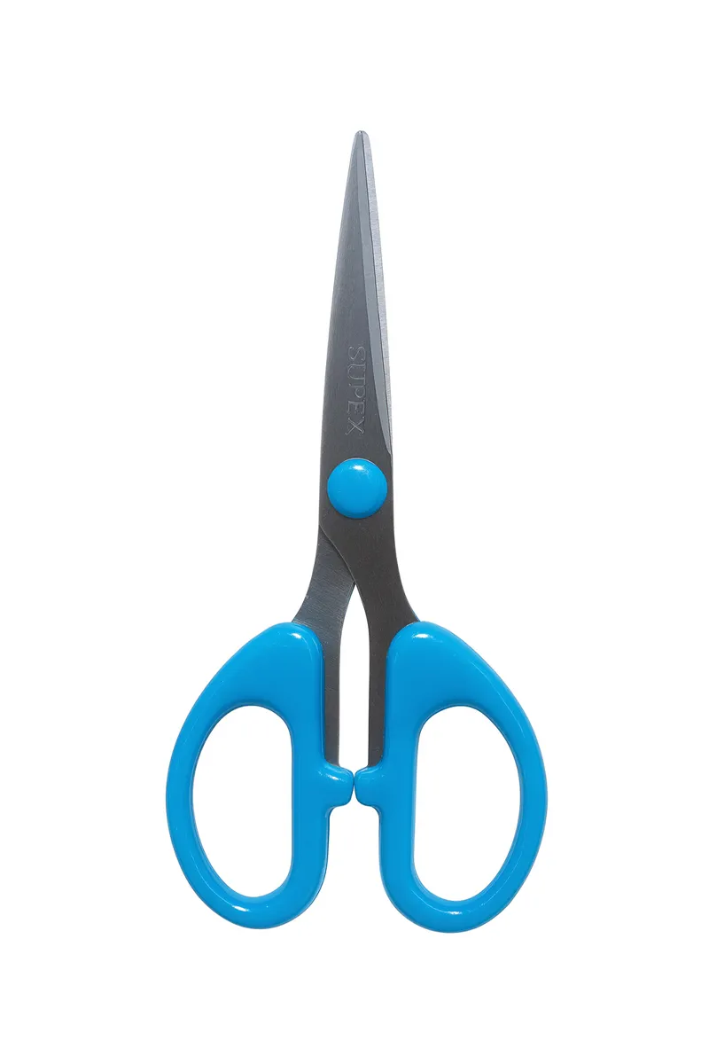 Plastic & Stainless Steel Multipurpose Scissor, Blue - 15 Cm