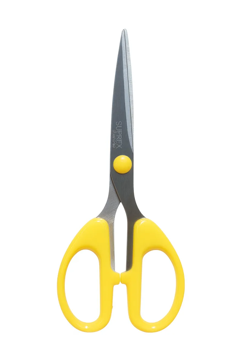 Plastic & Stainless Steel Multipurpose Scissor, Yellow - 17 Cm