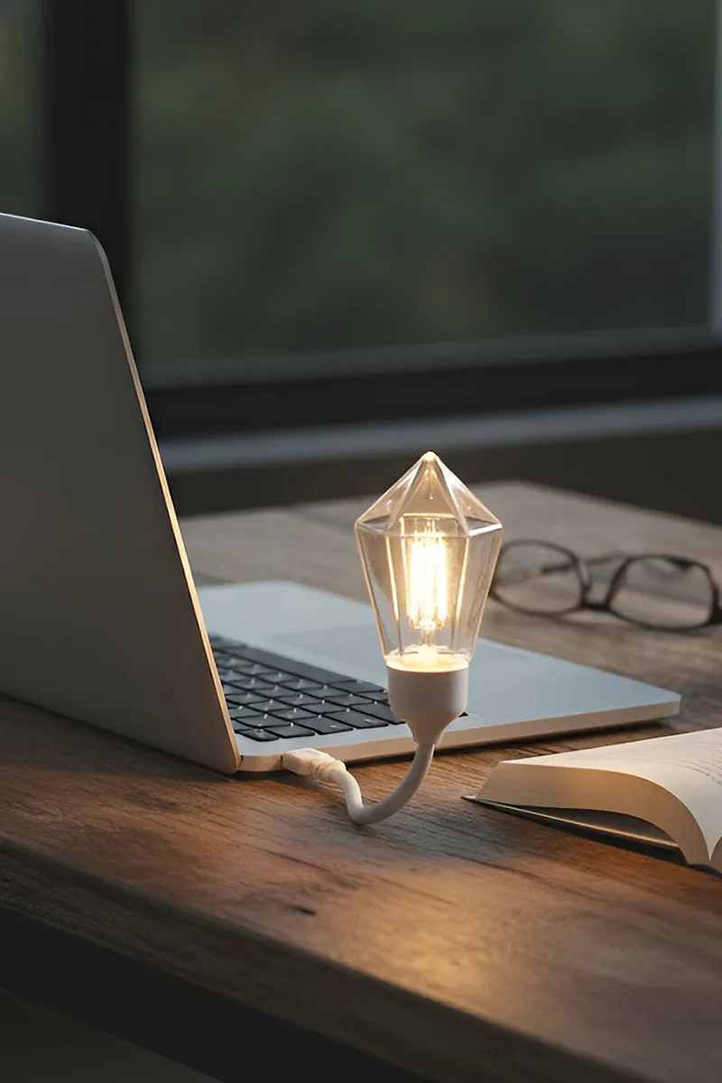 USB LED Bulb Used with Any Laptop, PC, Power Bank and All USB Devices (Transparent)