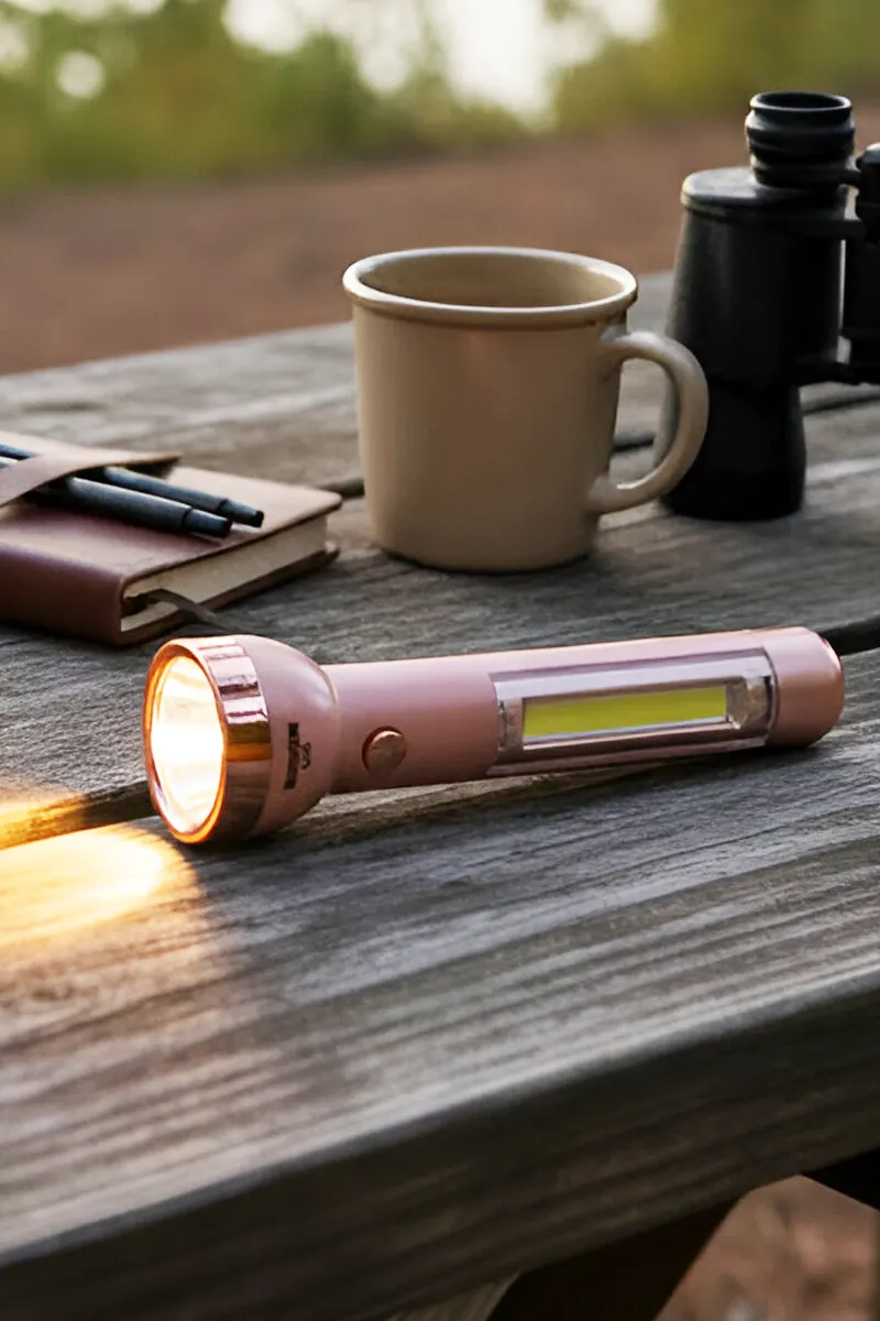 Rechargeable Pocket-Friendly LED Torch/Flashlight with Charger (Pink) HK000359LEDTORPIN1