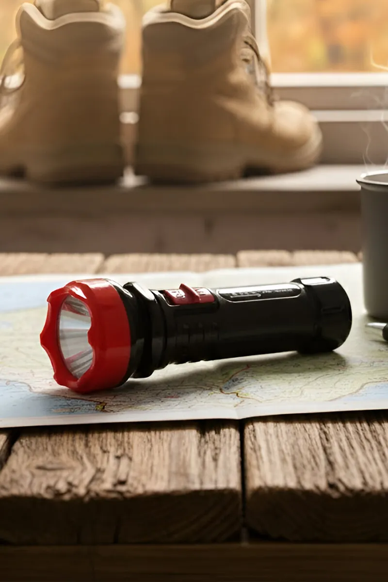Rechargeable Pocket-Friendly LED Torch/Flashlight (Red)