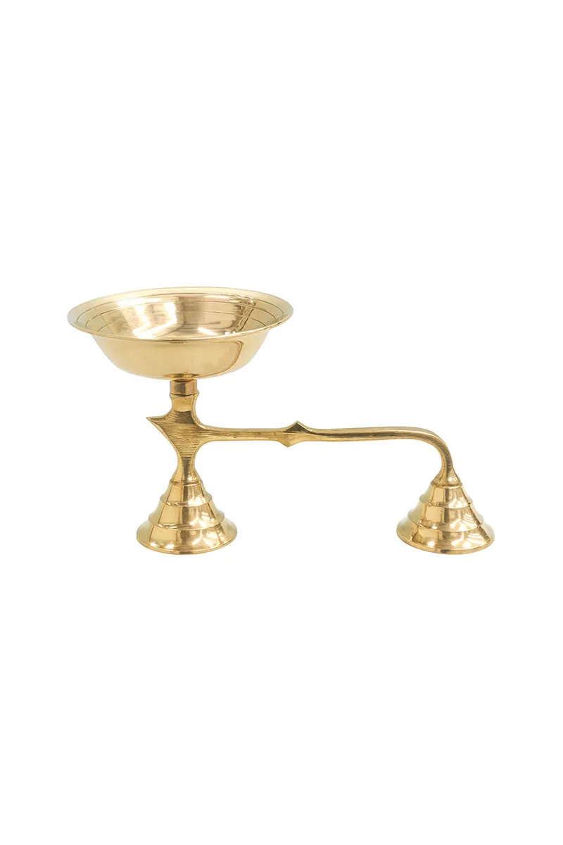 Brass Aarti Holder, Gold - 11x18 Cm