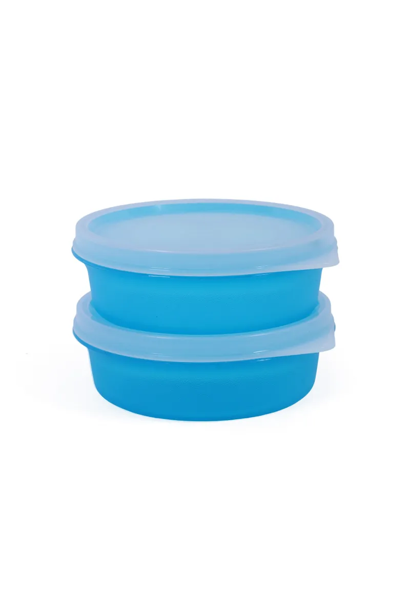 MyBento Plastic BPA Free Twin Store Container Set, Blue - 265 ML