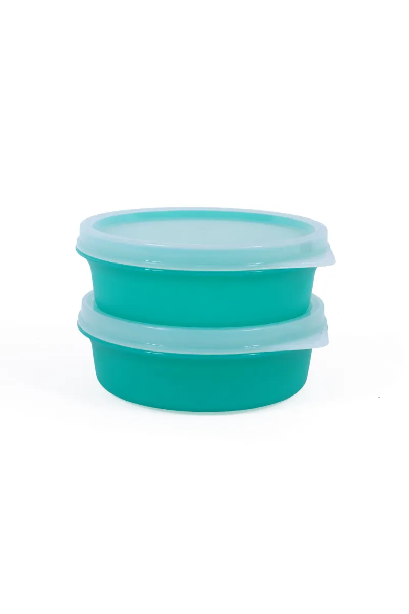MyBento Plastic BPA Free Twin Store Container Set, Green - 265 ML