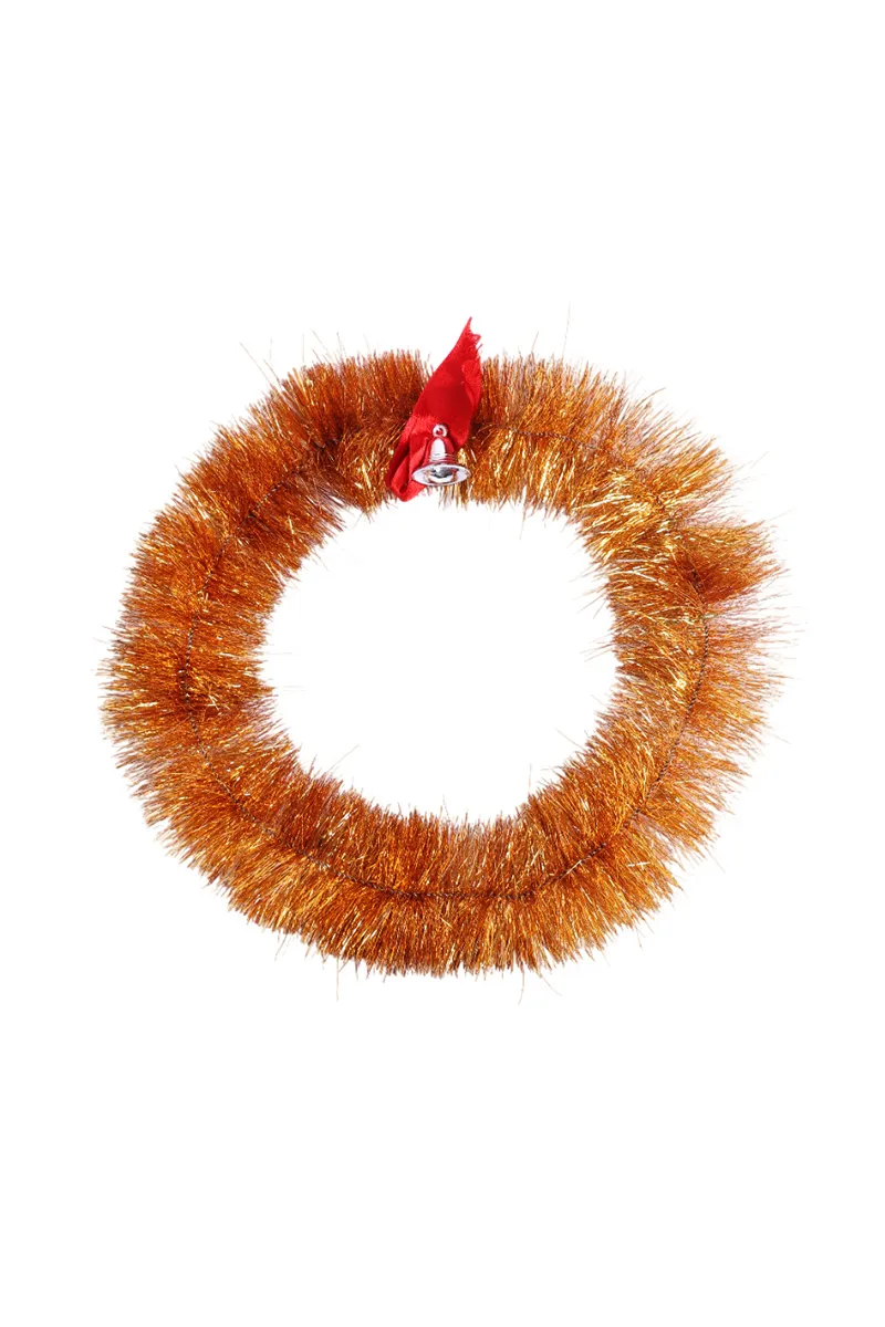 Christmas Decor Plastic Wreath, Gold - 1pc