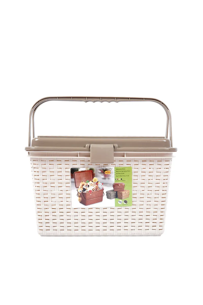 Nakoda Plastic Picnic Basket with Lid - 36 Cm