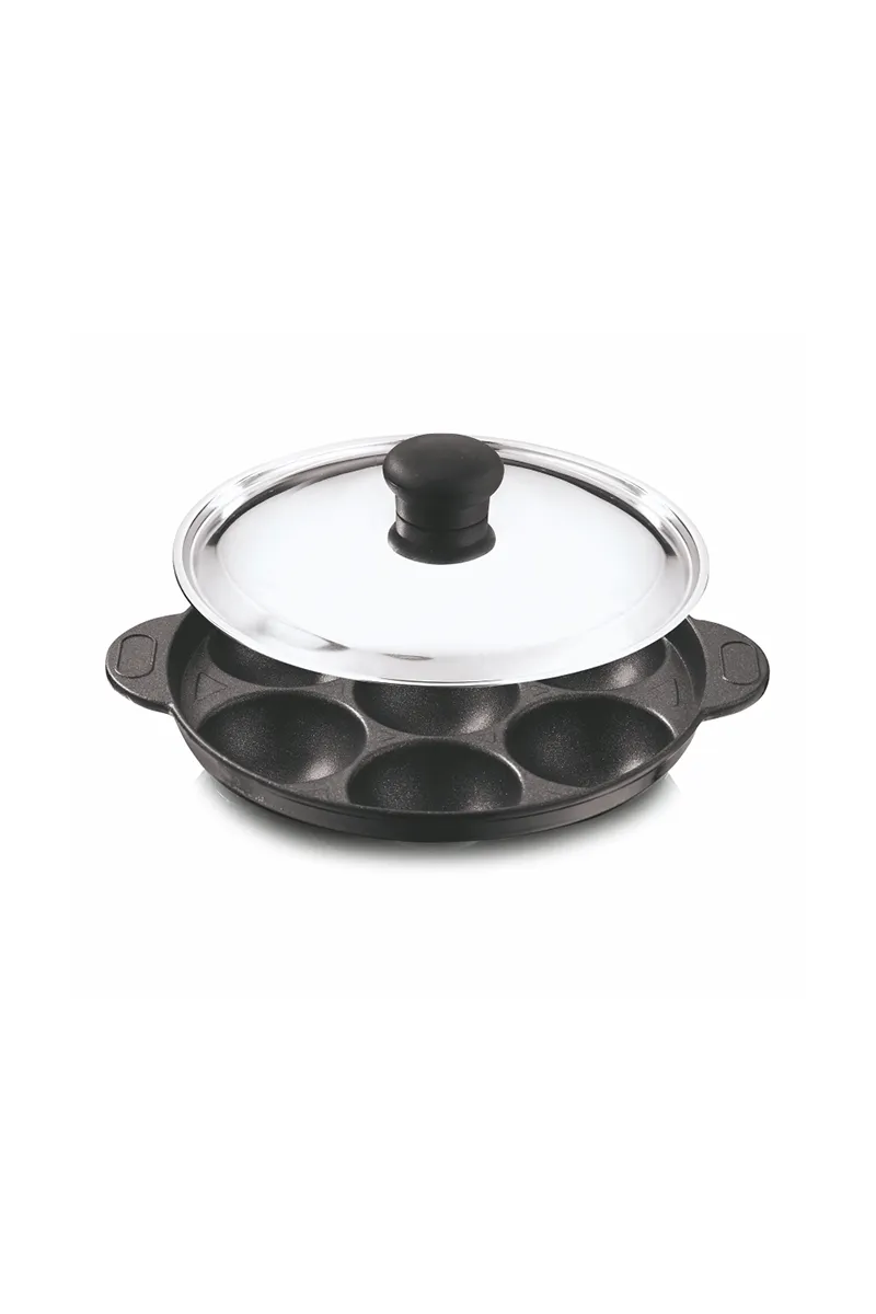 Kitchen Essential Aluminium Paniyarkkal with SS Lid – 7 Cups