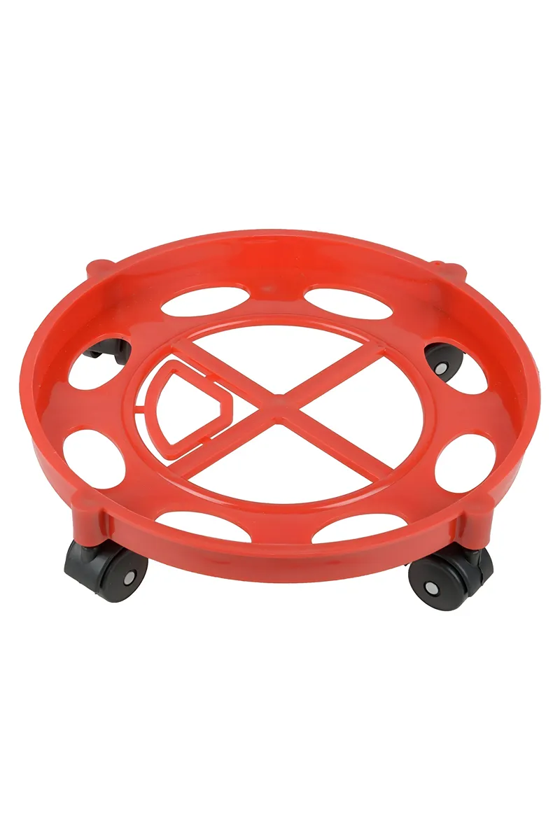 Plastic Gas Cylinder Trolley, Red - 28 Cm