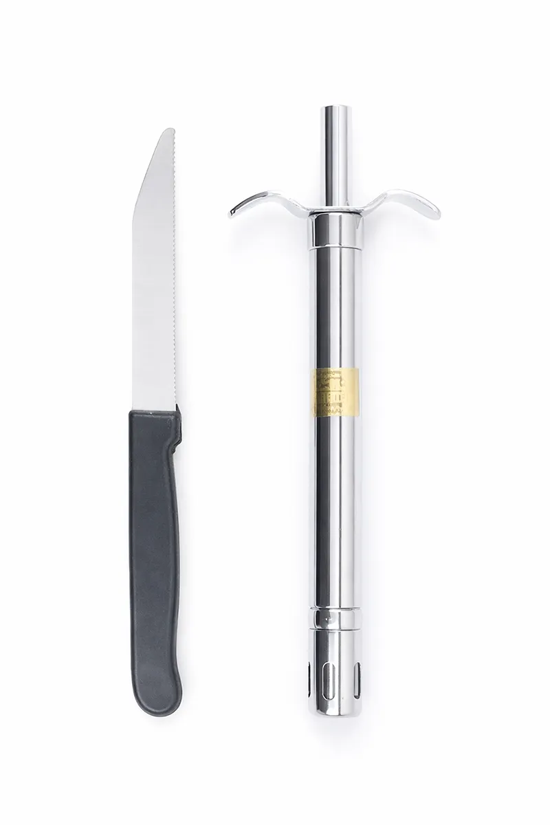 Kitchen Lighter (16 Cm) - Knife (16 cm) 2*1 - Silver & Black HK000783SILBLA