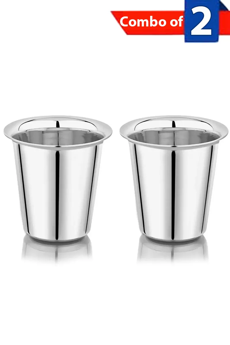 Tej Stainless Steel Rampatra Tumbler - Combo of 2