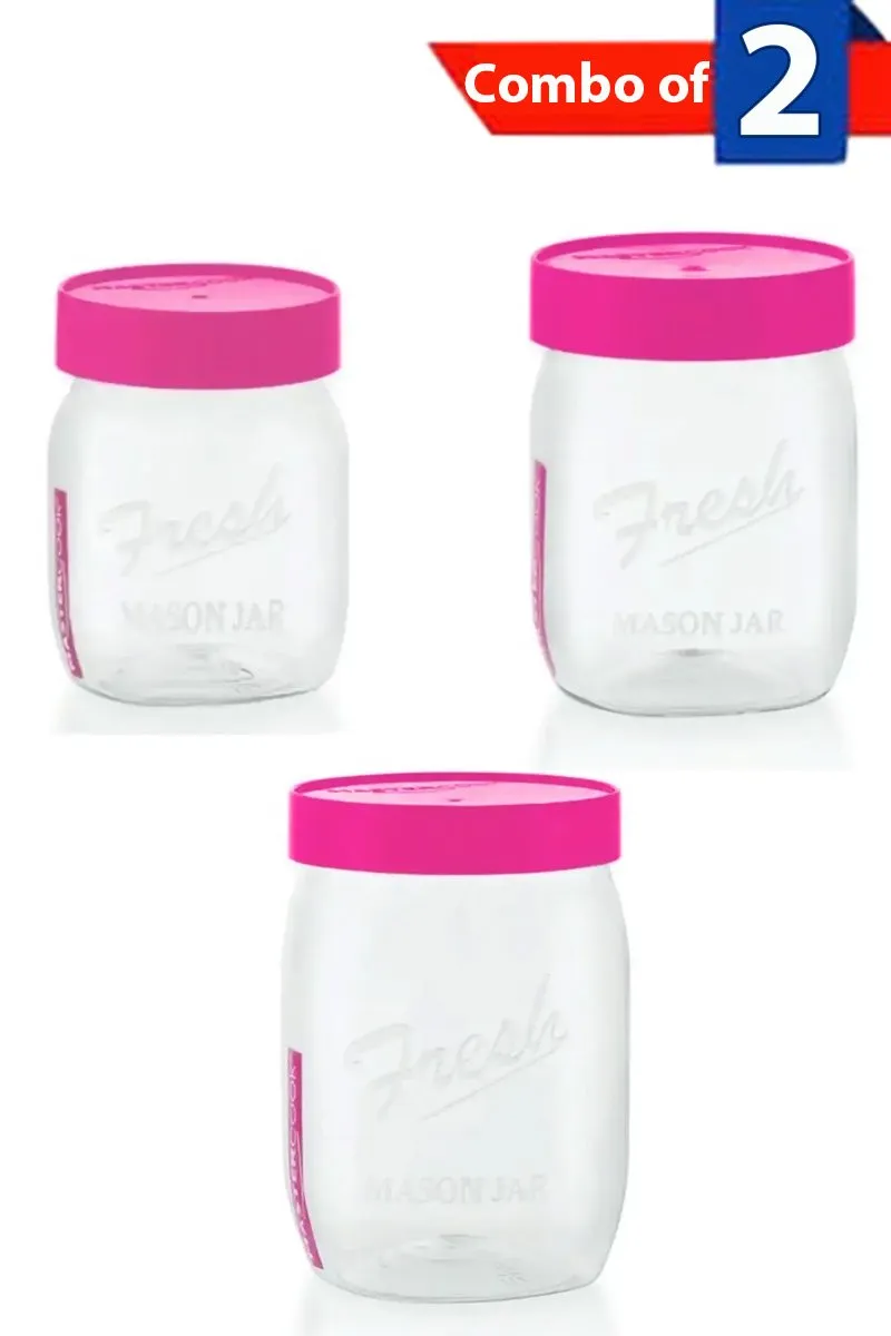 Mastercook Plastic Mason Jar Container - Combo of 3