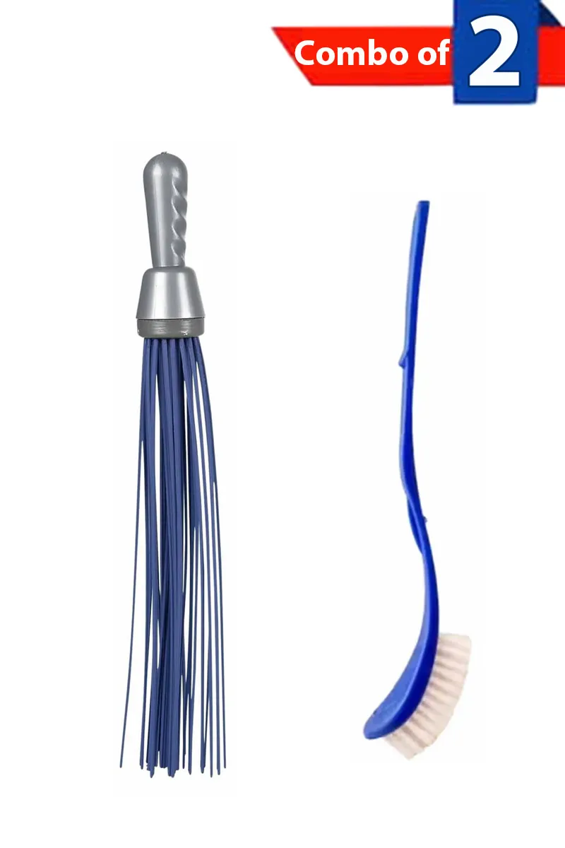 Gala Plastic Toilet Brush and Broom - Combo of 2
