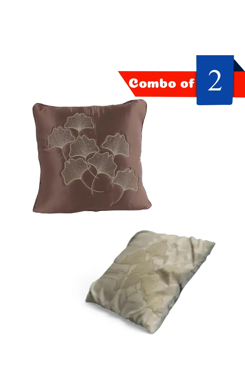 Polyester Floral Printed Cushion Cover - Combo of 2 HKCOMBO00088