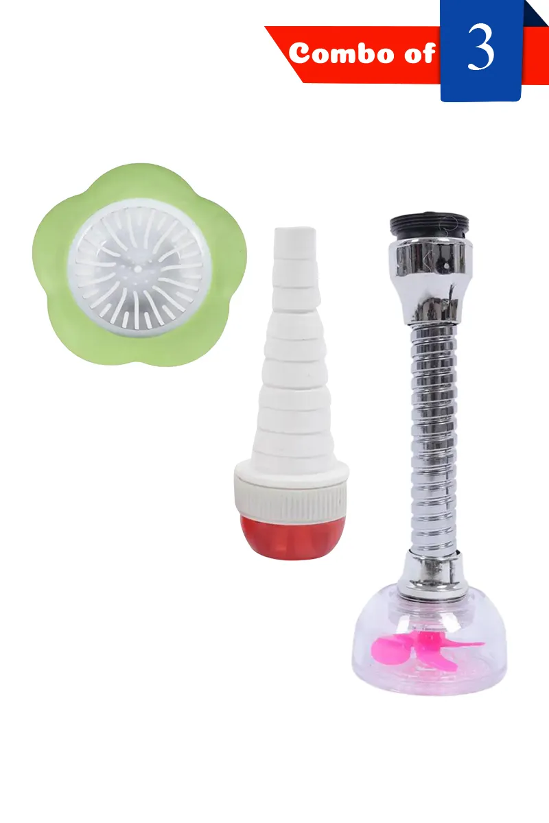 Sink Strainer, Faucet Sprayer & Adjustable Faucet Sprayer - Combo of 3 HKCOMBO00093