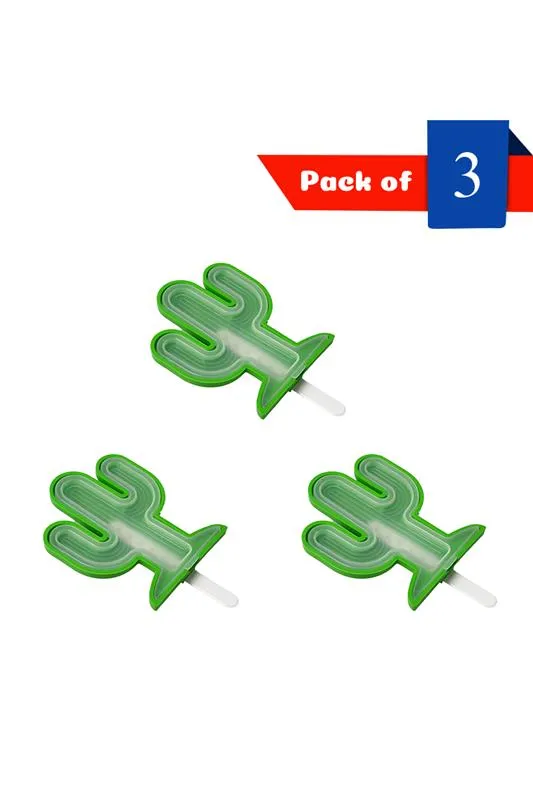 Plastic Ice Cream Mould, Green - Pack of 3