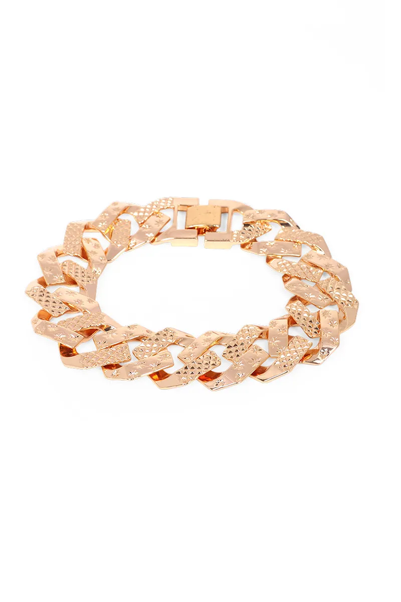 Classic Cuban Link Chain Bracelet for Men JWBR000050GOL