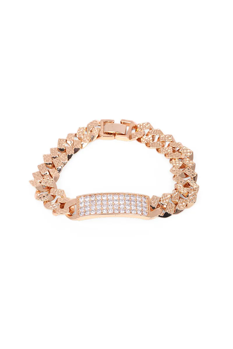 Classic Cuban Link Chain Bracelet for Men JWBR000051GOL